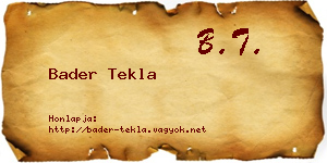 Bader Tekla névjegykártya